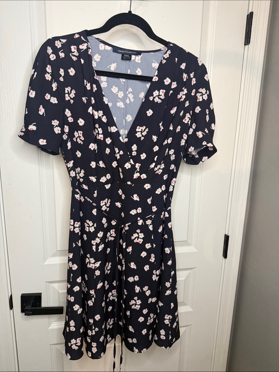 French Connection Dresses & Skirts - French Connection Black Mini Dress with Pink Floral Print
